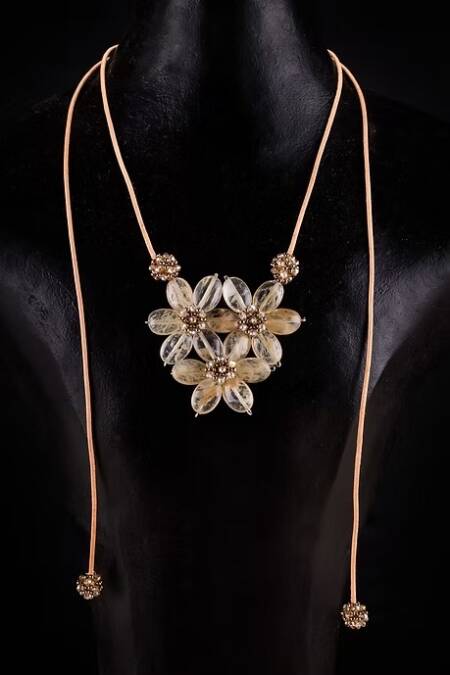 COLLAR TRES FLORES CITRINO