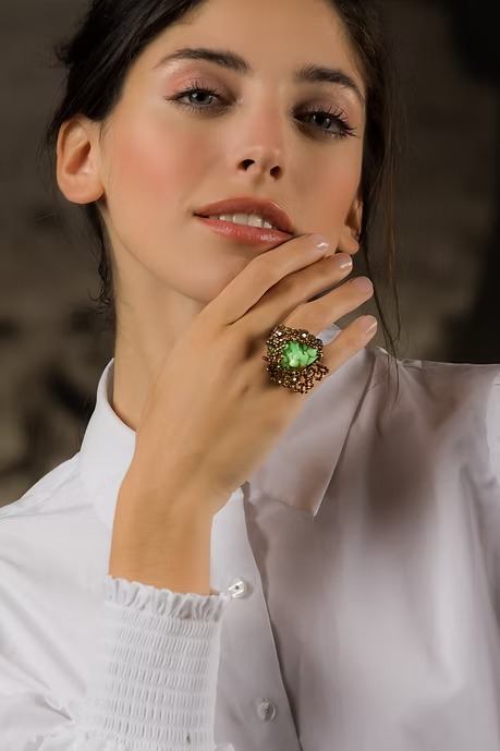 ANILLO TURQUESA Y CRISTALES - Image 2