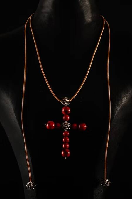 COLLAR CRUZ DE CORALES SIMPLE