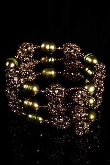 PULSERA BRAZALETE PERLAS VERDES