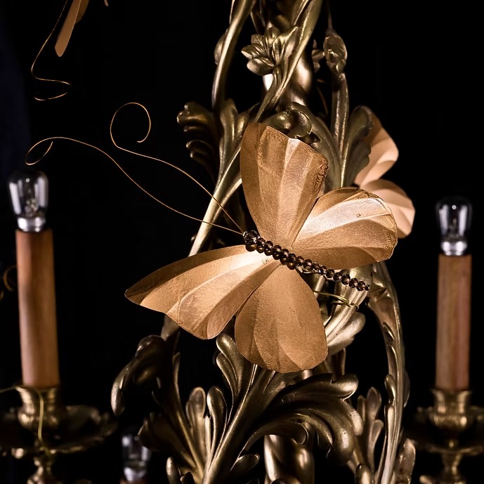 Araña de Bronce con Mariposas - Imagen 2