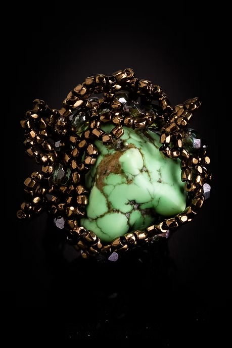 ANILLO TURQUESA Y CRISTALES