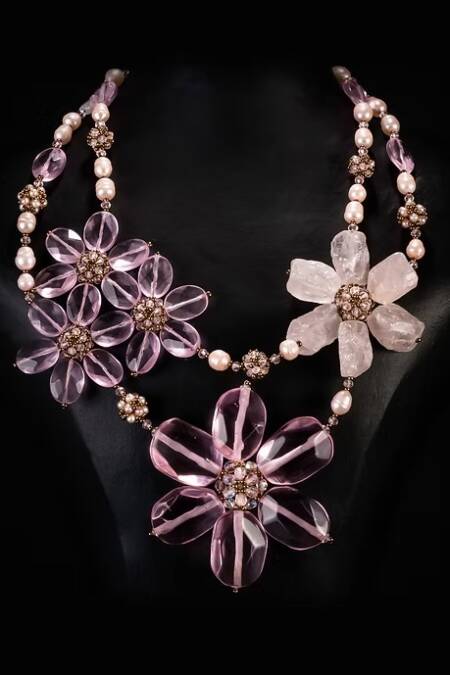 COLLAR FLORES CRISTALES
