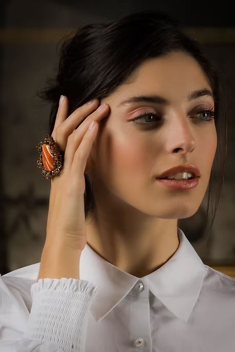 ANILLO AGATA NARANJA - Imagen 2