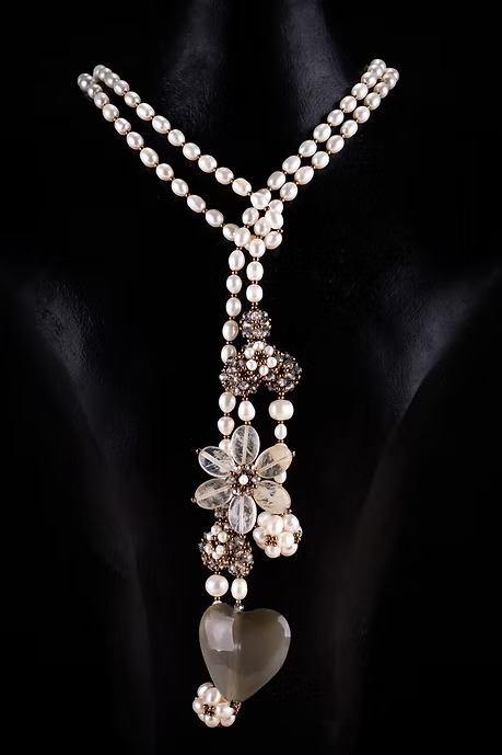 COLLAR LAZO PERLAS