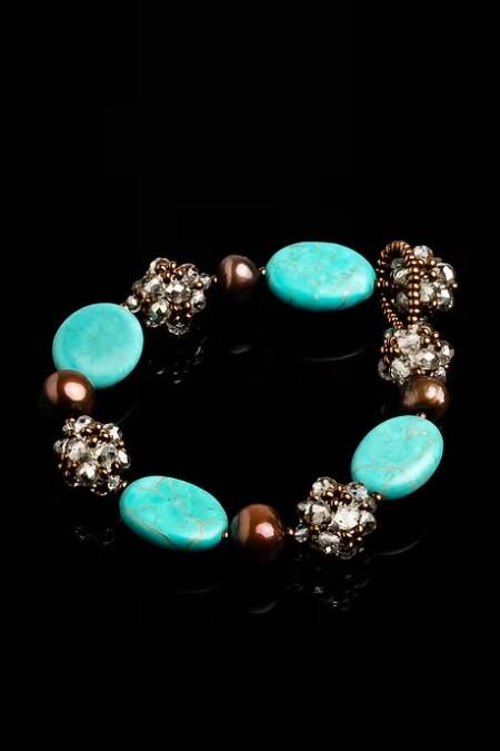 PULSERA UMA TURQUESAS Y PERLAS